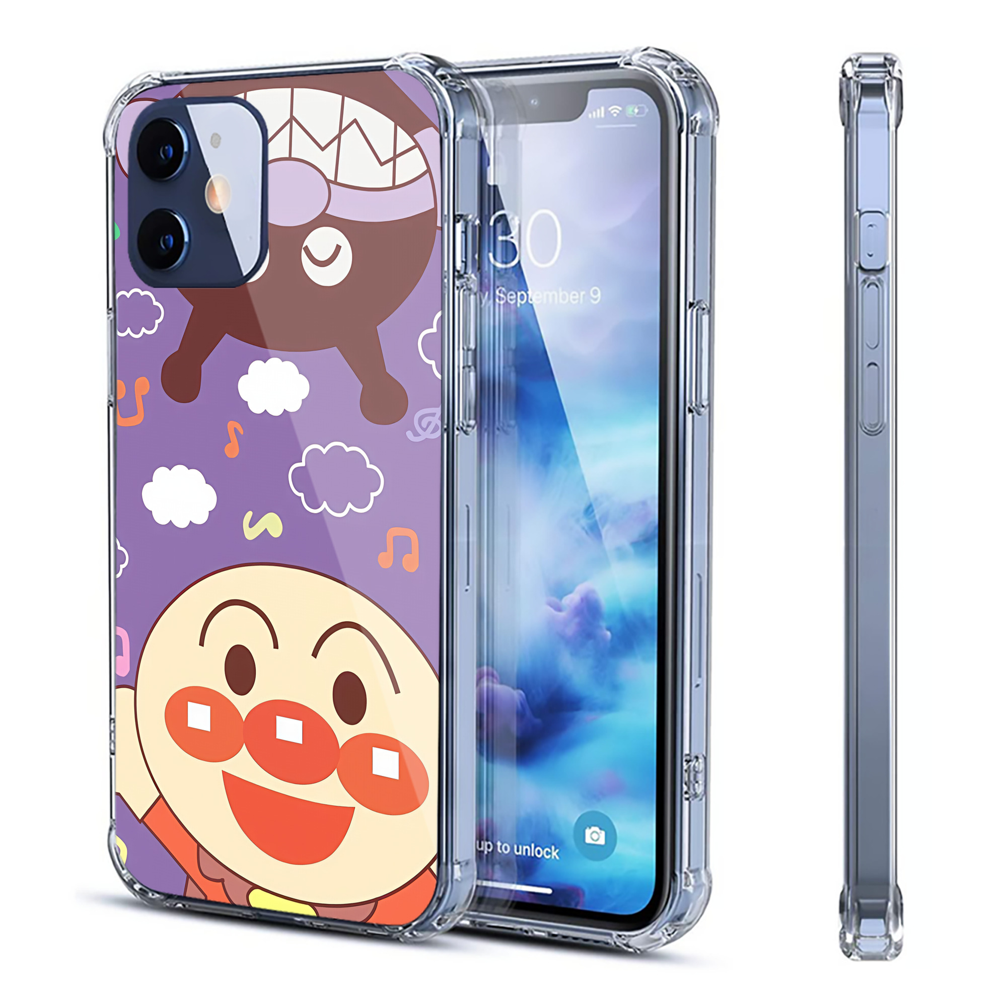 （画像用） アンパンマン Anpanman 【iPhone 12シリーズ対応】透明スマホケース（クリアソフトケース）
